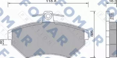 FOMAR FRICTION fo634281 -  Комплект тормозных колодок, дисковый тормоз